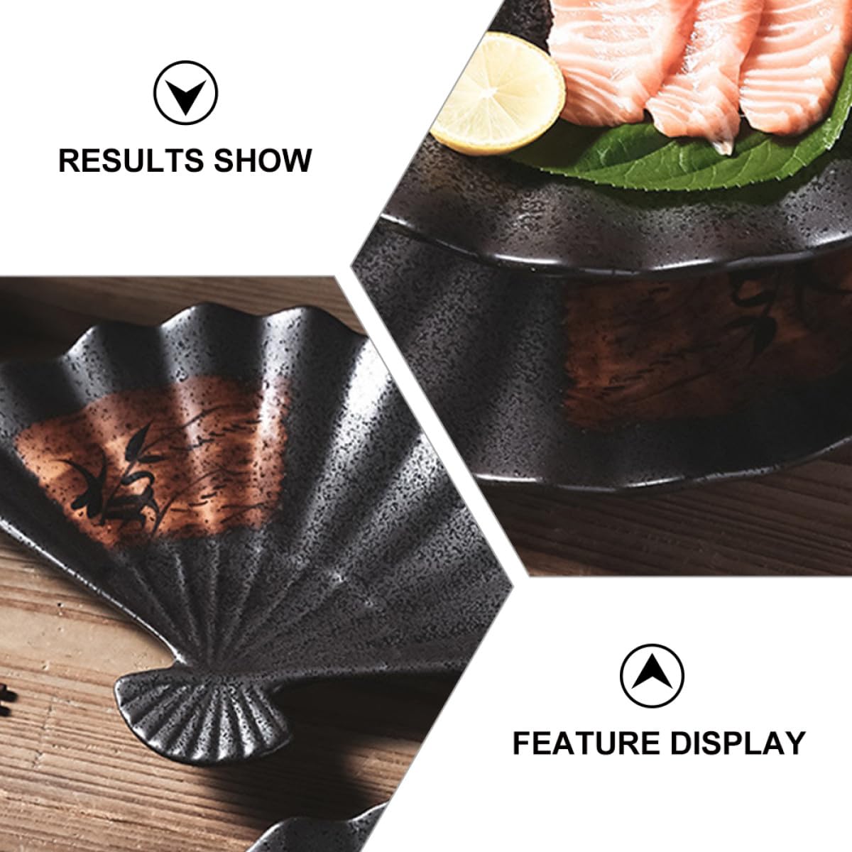 Uonlytech Japanischer Sektorförmiger Sushi Teller aus Keramik Gelb Servierplatte für Desserts und Kalte Speisen Geschirr für Zuhause und Restaurant