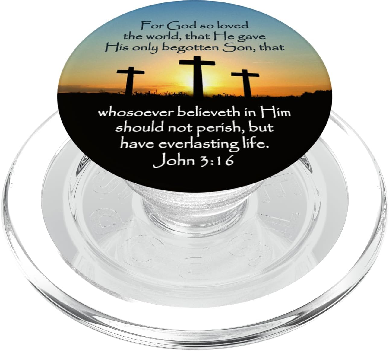 John 3:16 KJV Bible Verse For God So Loved The World PopSockets PopGrip: Swappable Grip for Phones & Tablets PopSockets MagSafe PopGrip for iPhone