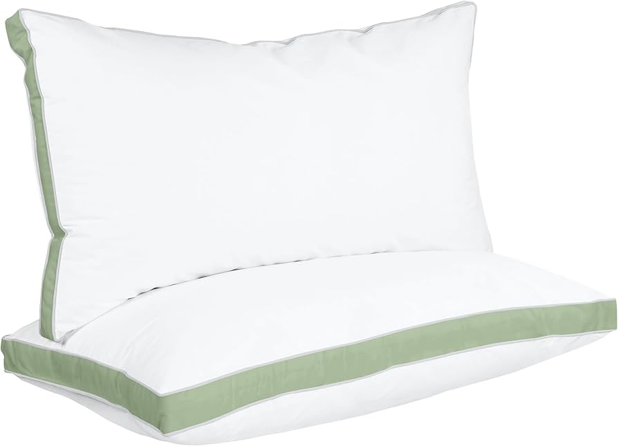 Utopia Bedding Bed Pillows for Sleeping King Size (Sage), Set of 2, Cooling Hotel Quality, Gusseted Pillow for Back, Stomach or Side Sleepers