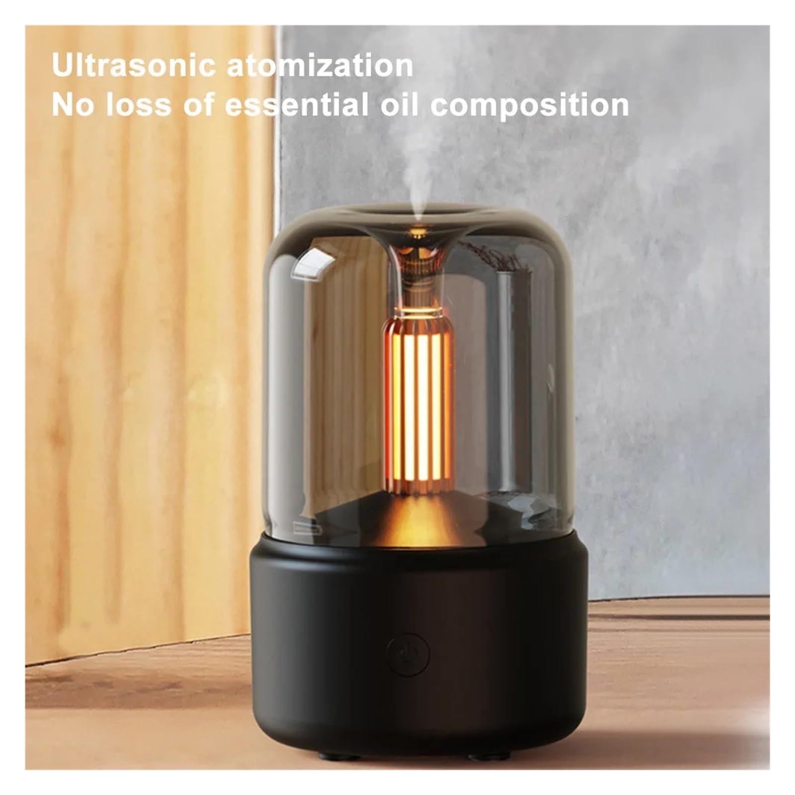 Humidificador, Difusor De Aromaterapia, Humidificador Frío Con Luz Y Apagado Automático, Portátil Compacto For Decoración Del Hogar para planta casera(Black)