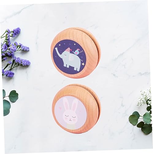 Miniatura 3 de 2pcs Kids Girl Toys Kids Decor Kids Wooden Toys Beginner Yoyo Bearing Transaxle Yoyo Wooden Yo-yo Toy