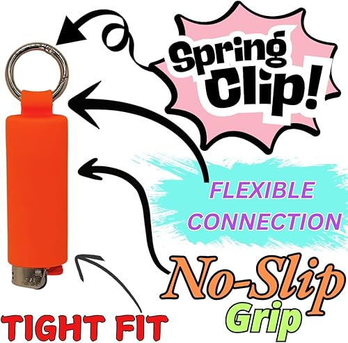 Miniatura 3 de Lighter Holder for J6 BIC Lighters. Keychain Lighter Case. Silicone Keychain case has a Spring Clip Attached to Easily Secure to Any Bag, Key Ring