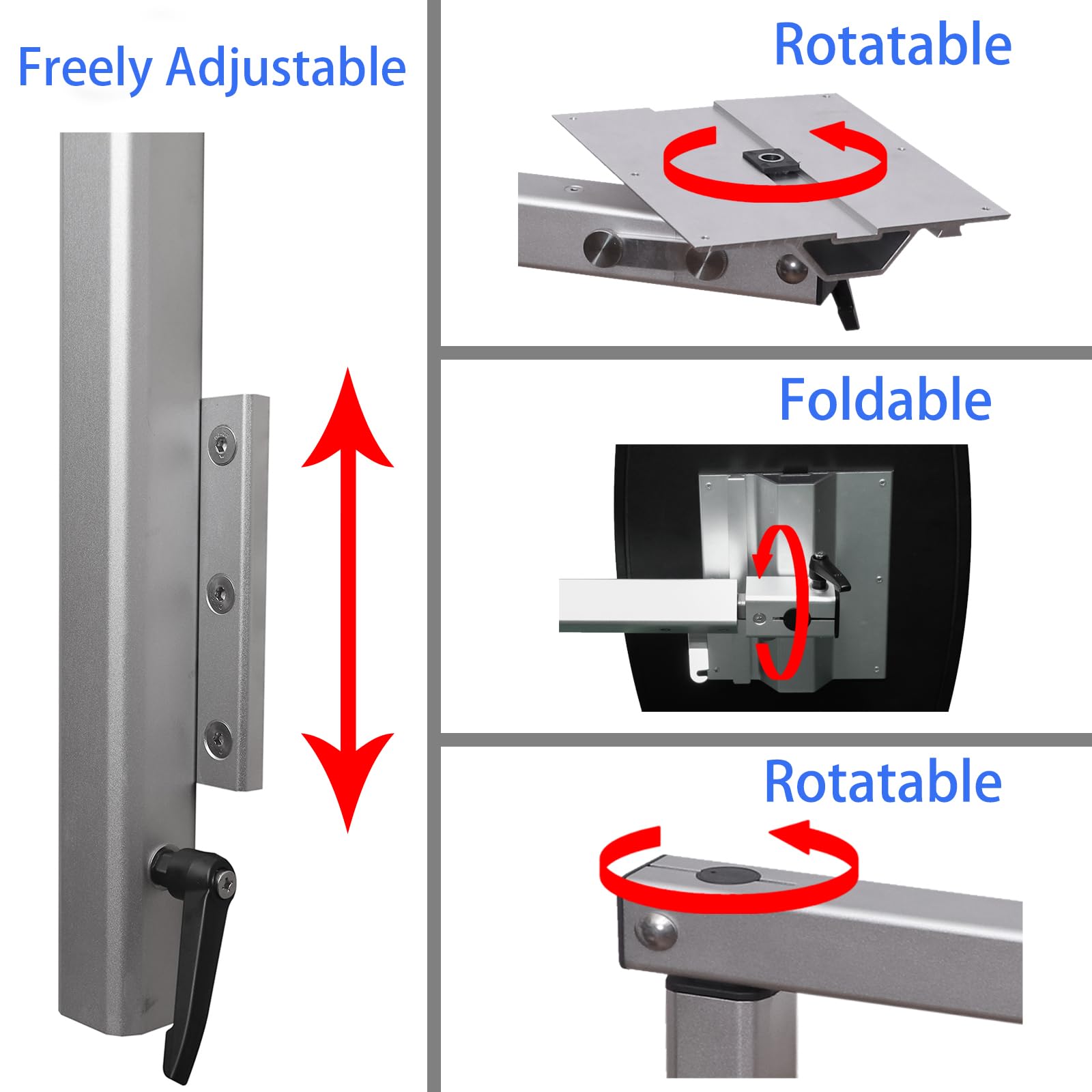 Camper Furgoneta Patas Plegables para Mesa, Autocaravanas Patas De Mesa Parte Superior Plegable De 90°, Desmontables Altura Ajustable, Mueble Camper Furgoneta para RV Remolque De Viaje