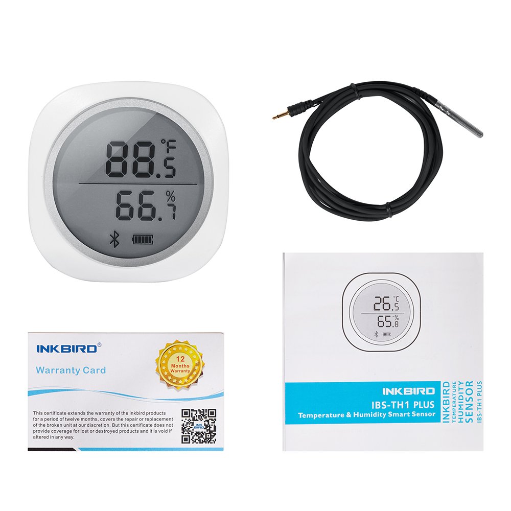Inkbird IBS-TH1 Plus Thermomètre Hygromètre Numérique Bluetooth avec Sonde pour Terrarium Cave