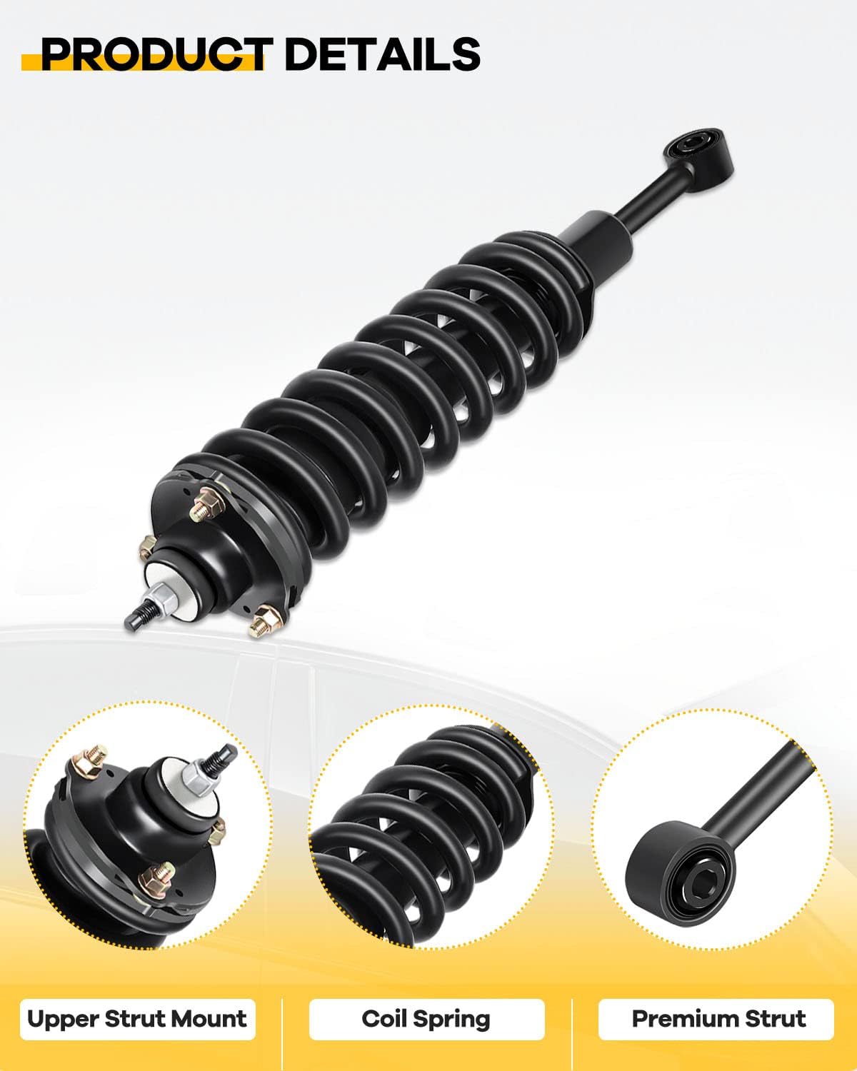 OCPTY Front Quick Install Ready Struts and Rear Shocks Assembly Fit 2005-2015 for Toyota Tacoma Replace Struts