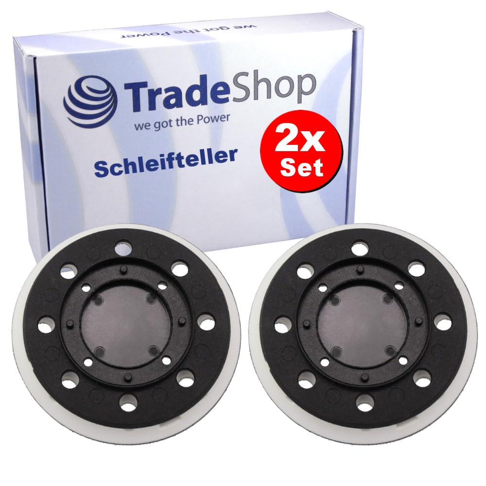 Trade-Shop Lot de 2 plateaux de ponçage fermeture auto-agrippante 125 mm compatible avec Festool ST-STF 125/8-M4-J W-HT, 492280 / ponceuse excentrique de rechange