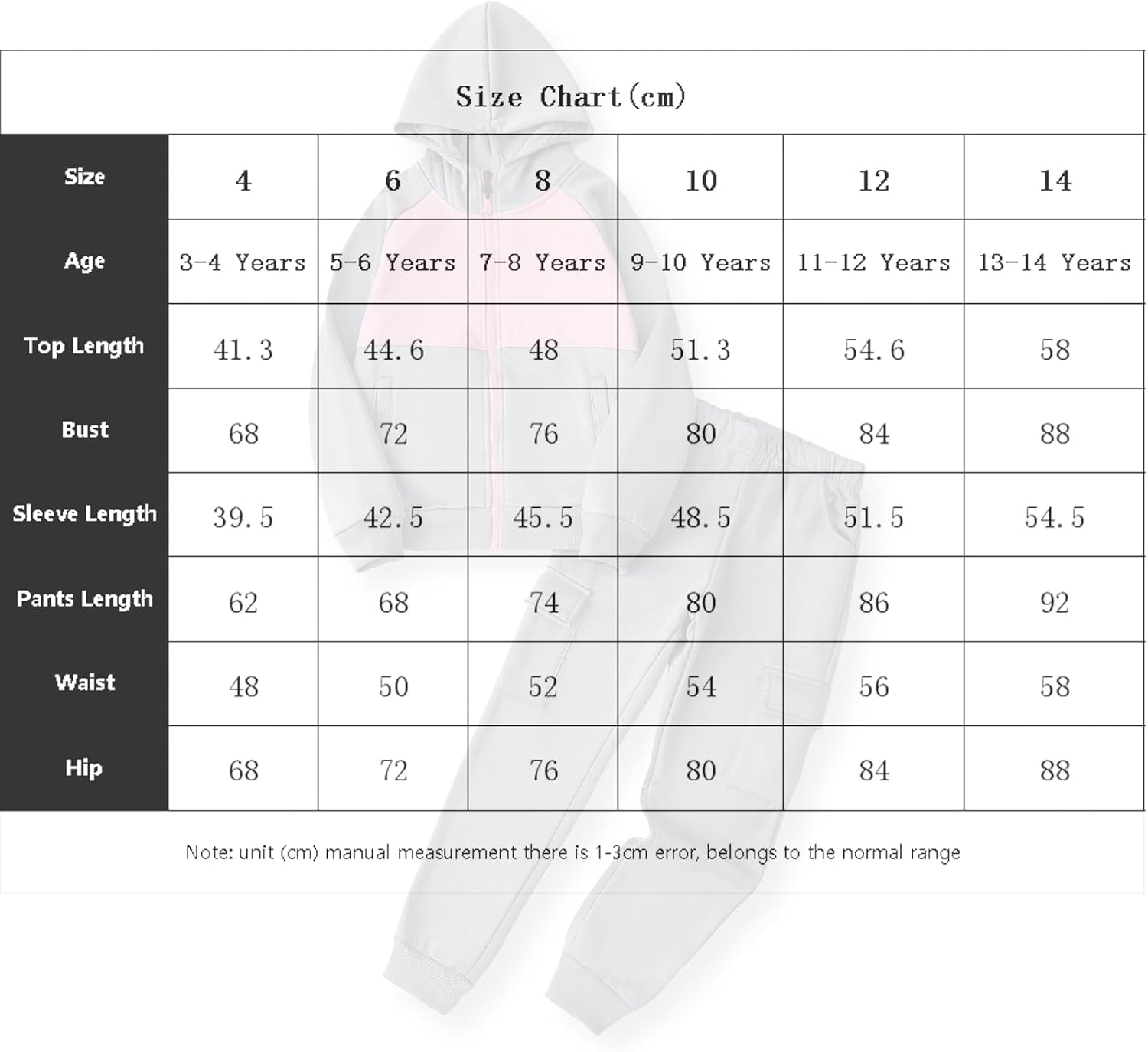 Girls Hooded Tracksuit Set 2 Piece Hoodie Sweatshirt With Pockets And Pants Elastic Waist Jogger Sweatpants Set (US, Age, 6 Years, Pink)