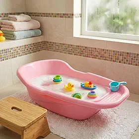 Banheira Para Bebê 20 Litros Sólida Resistente Infantil Anatômica (Rosa)