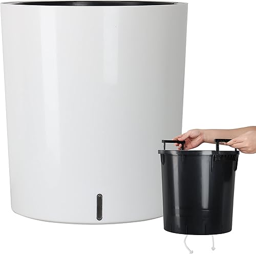 SAROSORA Maceta redonda grande de riego automático de 12.5 pulgadas para el hogar, jardín, patio, árbol alto