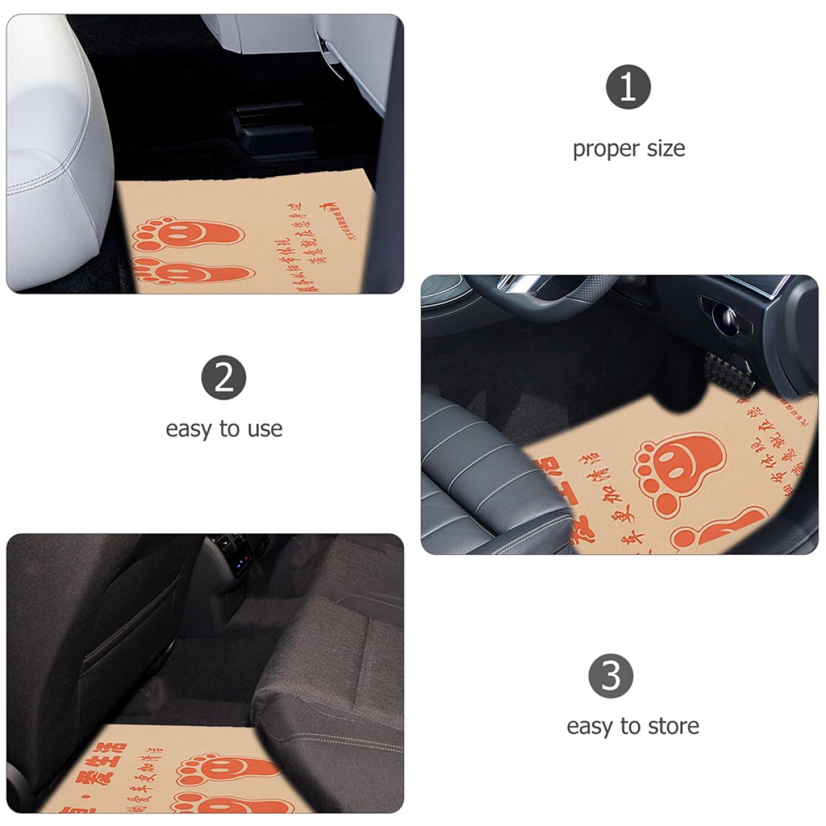 Alipis Disposable Car Floor Mats Paper 50pcs Automotive Foot Mats Waterproof Kraft Paper Protector for Car Interior Disposable — view 8