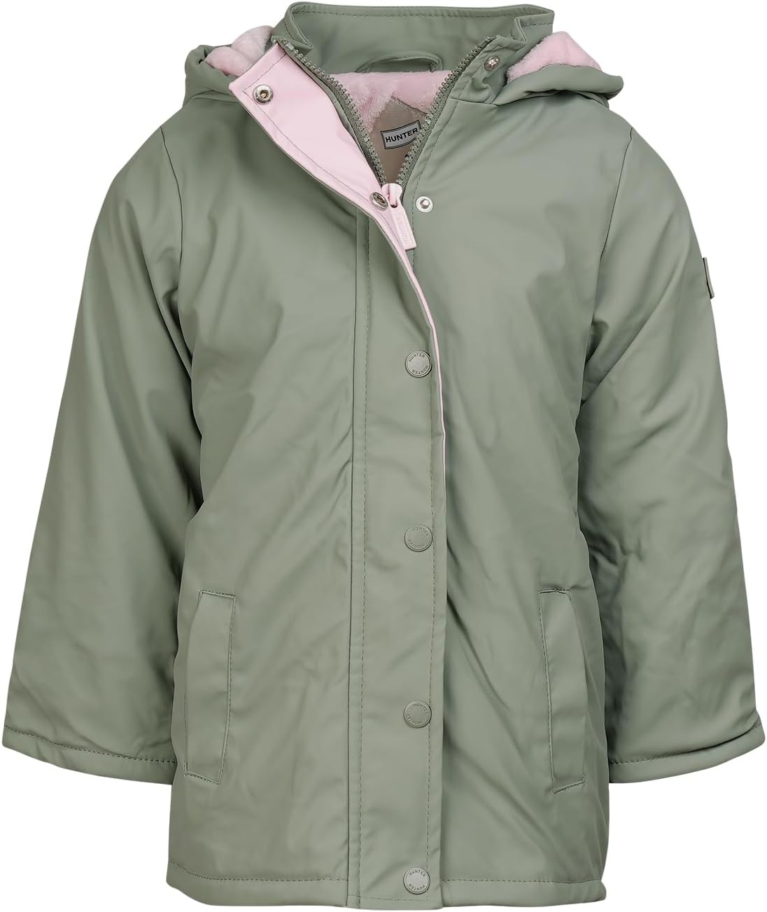 Hunter Clothes Girls – Plush Lined Waterproof Rain Jacket with Hood | Lightweight Windbreaker Coat for Girls Sizes (2T–12)