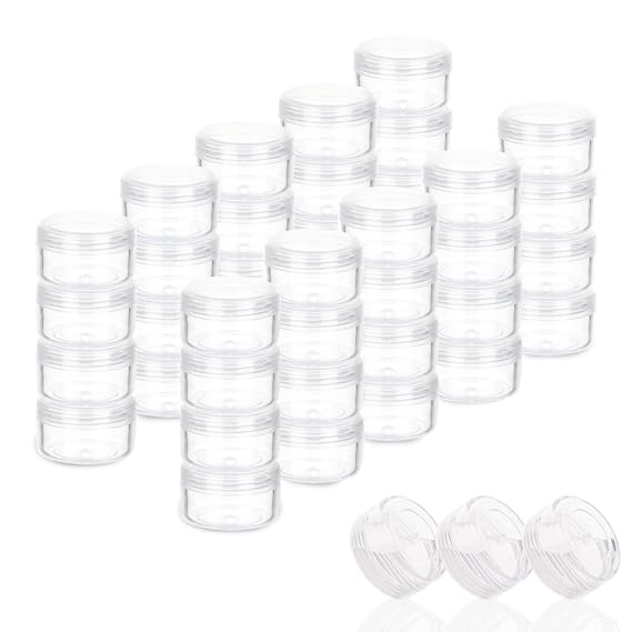 ZEJIA 5 Gram Cosmetic Containers 50pcs Sample Jars Tiny Makeup Sample Containers