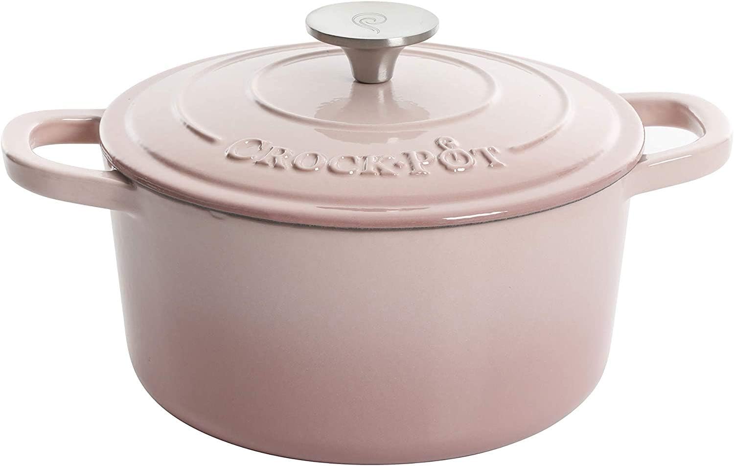 Crock Pot Artisan Round Enameled Cast Iron Dutch Oven, 5-Quart, Pink Blush