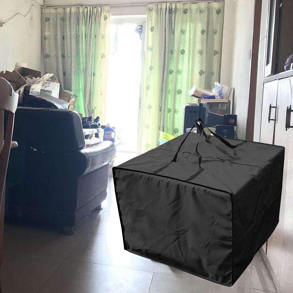Bolsa de almacenamiento grande para cojín de jardín, fundas protectoras impermeables, bolsa de transporte para muebles de exterior, 81 x 81 x 61 cm, color negro