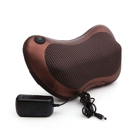 Swabs Electronic Neck Cushion Full Body Massager with Heat for pain relief Massage Machine for Neck Back Shoulder Pillow Massager - Swiss Relaxation therapy (Brown)
