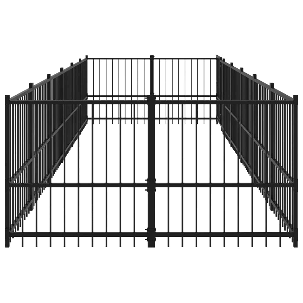 Perrera de acero para exteriores, 11,26 m², con rejilla metálica, plegable, protección y seguridad para cachorros, jardín, camping, uso en interiores o exteriores, construcción duradera