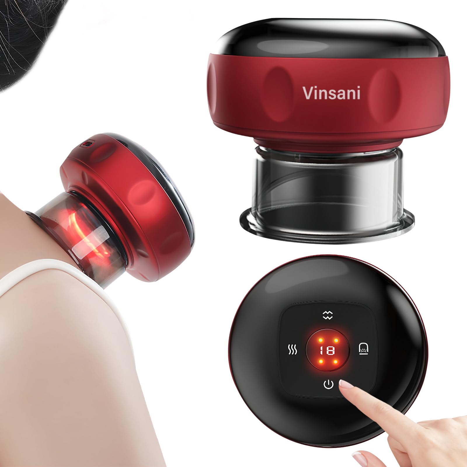 Buy Vinsani Electric Cupping Therapy Set, Cupping Set with 12 Level