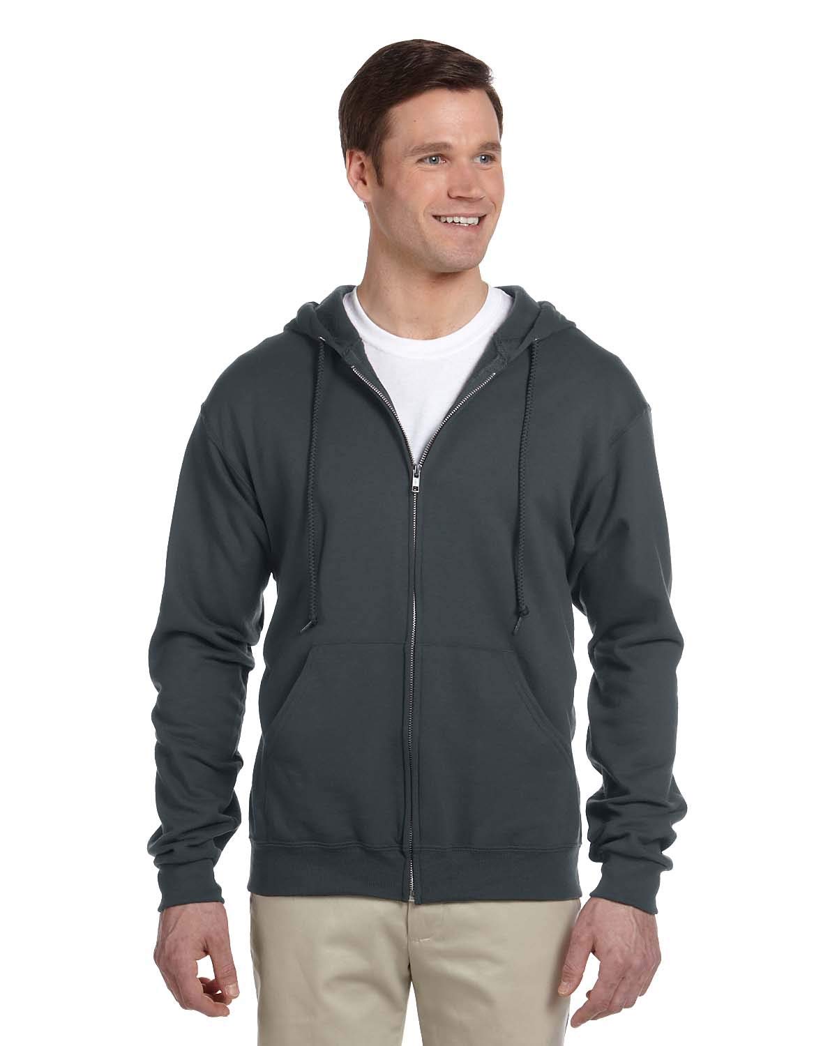 Sweats à capuche athlétiques coupe ample couleur noir Jerzees 993 2XL