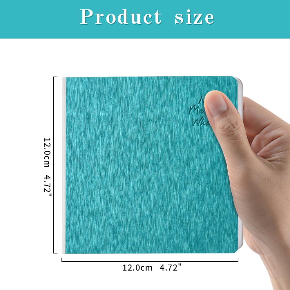 Cuaderno de bocetos cuadrado de tapa dura azul lago de 4.7 x 4.7 pulgadas, 42 hojas de libro de arte de 250 g/m², papel ultra suave, ideal para lápices, bolígrafo de acuarela, marcador