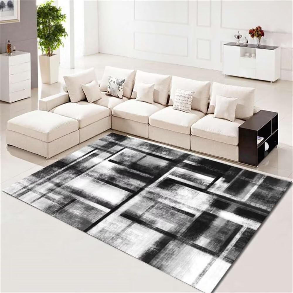 Teppich Schlafzimmer Groß Sofa, Schlafzimmer, Wohnzimmer Dekoration, rutschfest, Schmutzabweisend, Waschbar Schlafzimmer Möbel Schwarz Baby Teppich Dekoration Modern Teppich Schlafzimmer Groß