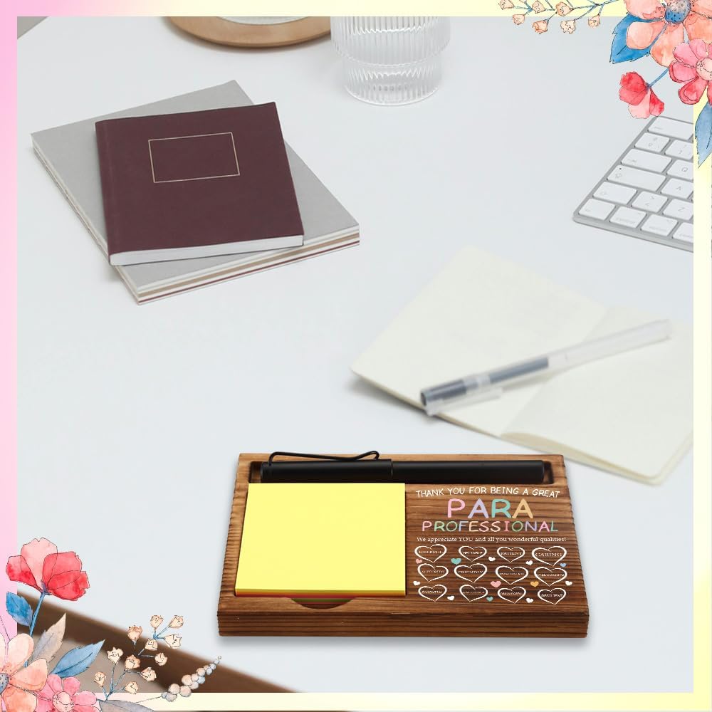 Appreciation Gifts for Paraprofessional, Thank You Gifts for Paraprofessional, Paraprofessional Office Decor Gifts,Wooden Sticky Note Holder With Inspirational Quotes,16.5 x 12 x 1.5 cm,XXN38 - Image 2