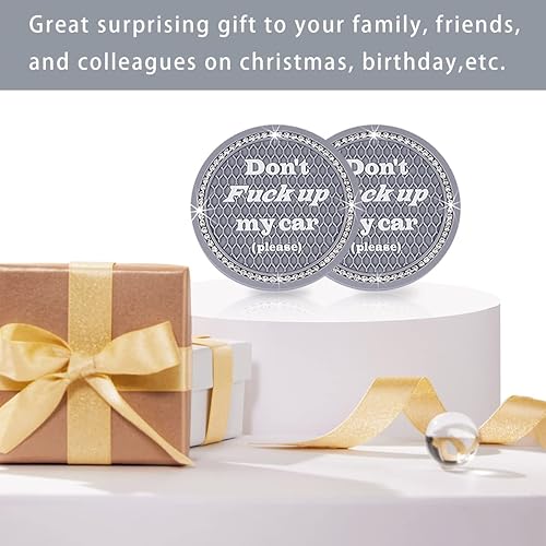 Miniatura 6 de Ziciner Paquete de 2 posavasos brillantes para automóvil, 2.75 pulgadas, almohadilla de goma suave con diamantes de imitación de cristal, accesorios