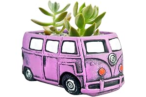 Adorable Purple Bus-Themed Pot for Succulents