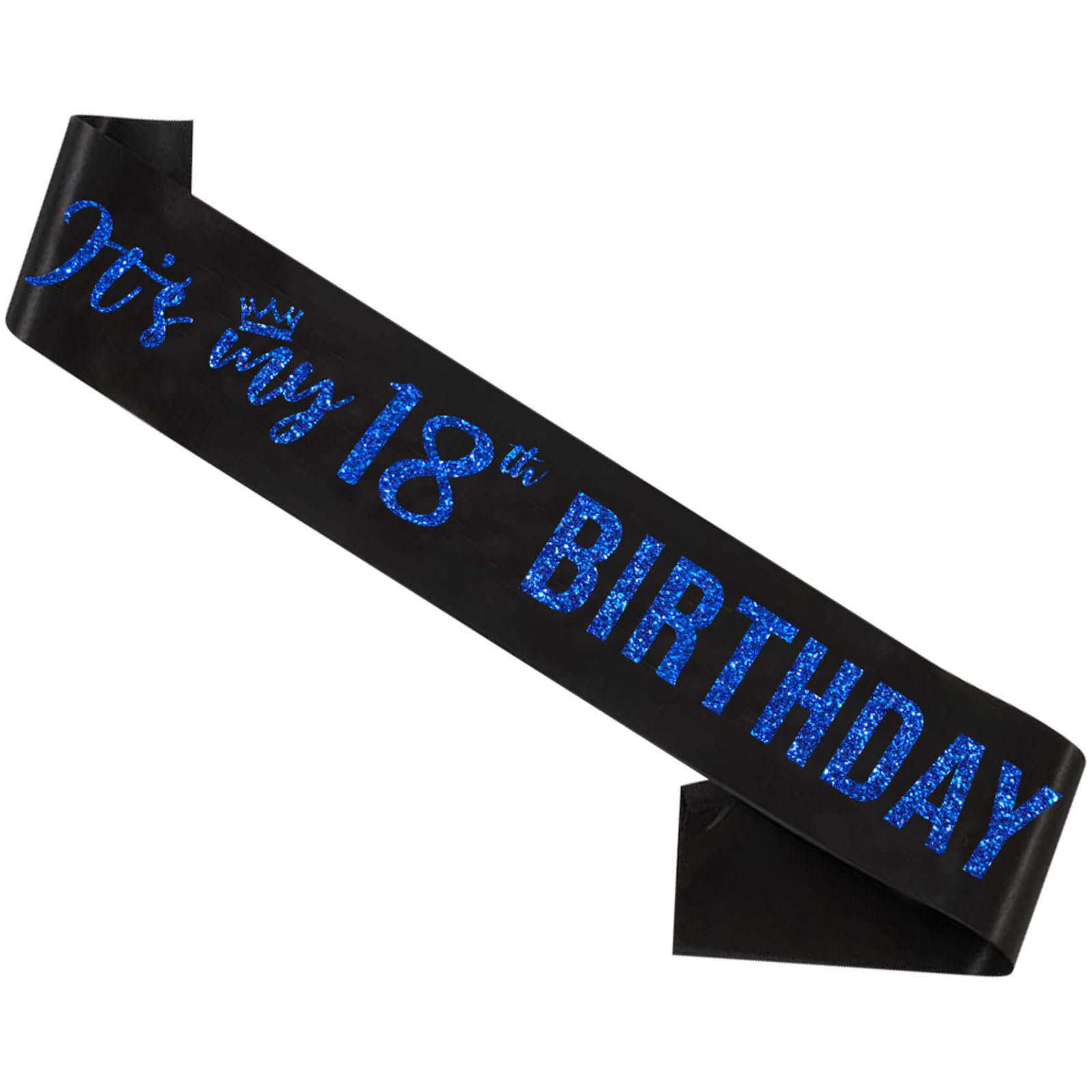 It’s My 18th Birthday Sash,18th Birthday Sash for Girls,Glitter Letter 18th Birthday Sash for Girls,Happy 18th Birthday Party Decorations,Black and
