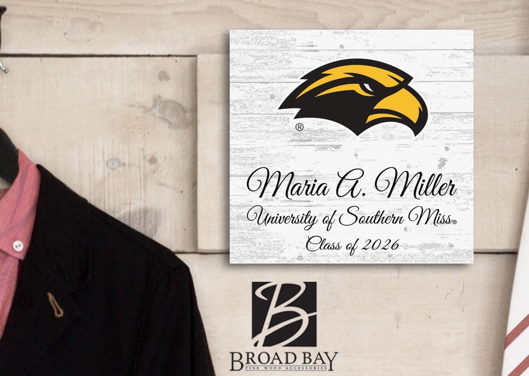 Southern Miss Class Year Plaque Personalized with Name - Official Gift for Students, Alumni or Graduation