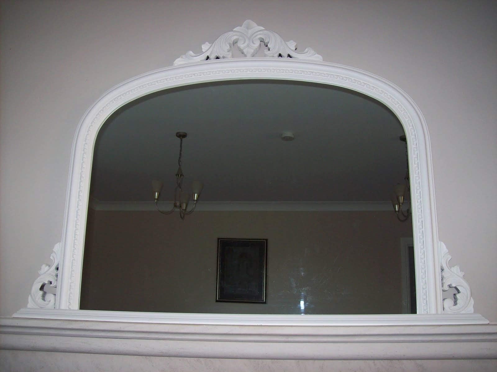 FRAMES BY POST Shabby Chic Classic French Inspired White Ornate OVERMANTLE Mirror Pilkington's Glass-Size: 36 inches x 50 inches (92cm x 127cm), Wood, 91x127
