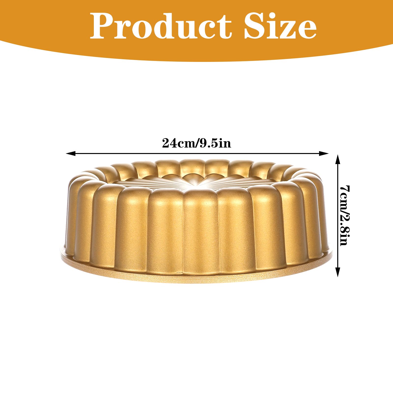 Molde para tartas Charlotte de 9.5 pulgadas, molde reutilizable estriado para tartas, molde de aluminio antiadherente con forma de flor para pastel de queso, pastel de chocolate, pastel de