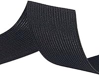 Vista 3 de ZLCHE Banda elástica plana negra de 1 pulgada x 6 yardas, bandas elásticas para peluca, elástico pesado para coser, carrete elástico de punto