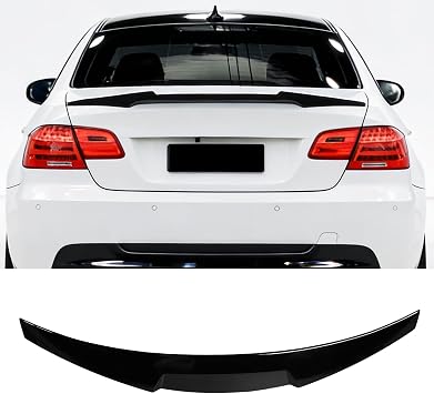 KHK E92 Rear Spoiler, Gloss Black Rear Trunk Spoiler Wings, ABS Material M4 Style Rear Spoiler Wing Lid Fits for 2006-2013 BMW E92 3-Series Coupe / M3 Coupe