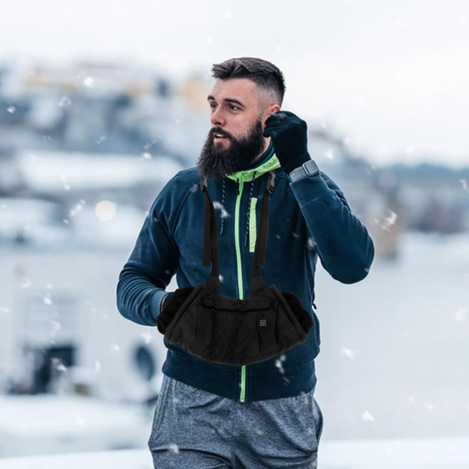 Camouflage Electric Heated Hand Warmer Pouch Portable Winter Muff Adjustable Temperature for Camping and Hunting