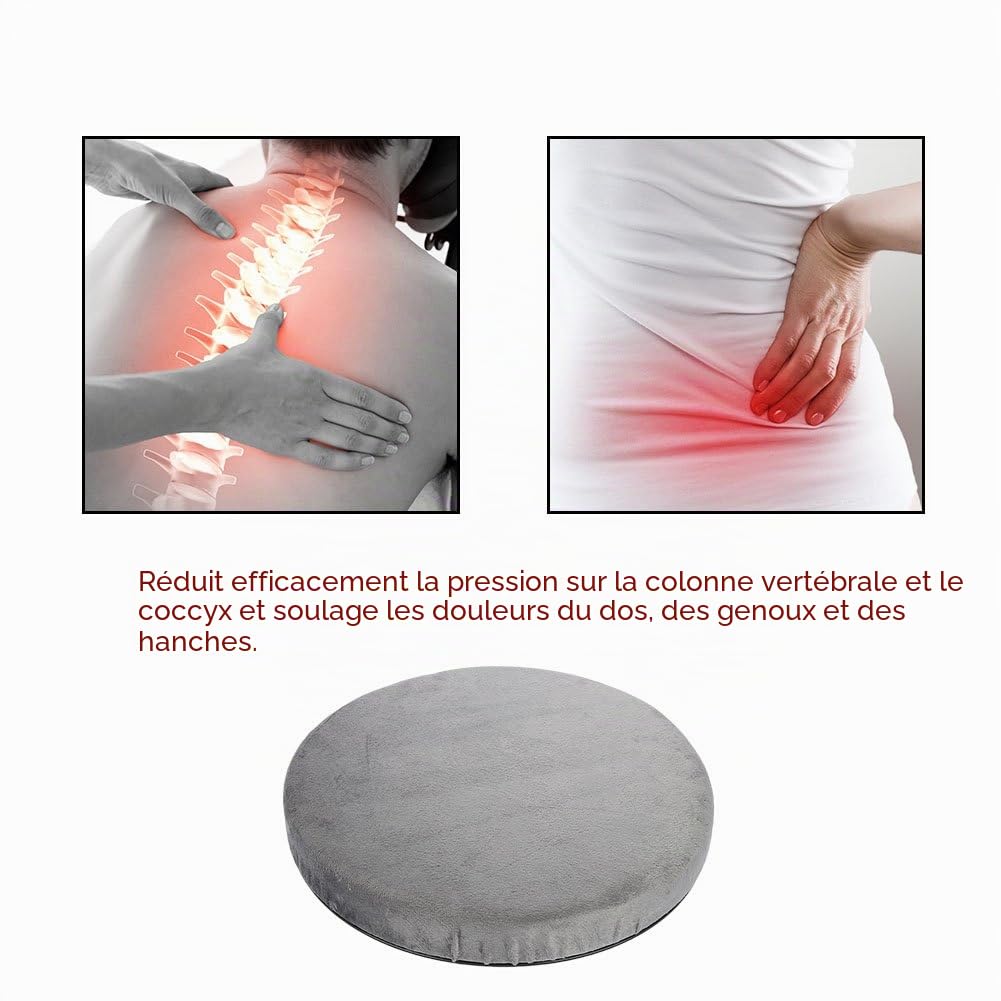Coussin de Siège de Voiture, Coussin de Siège de Voiture de Mobilité Antidérapant, Rotatif à 360 Degrés, Coussin de Siège Rotatif pour Chaises de Bureau Ou de Maison, 39 Cm