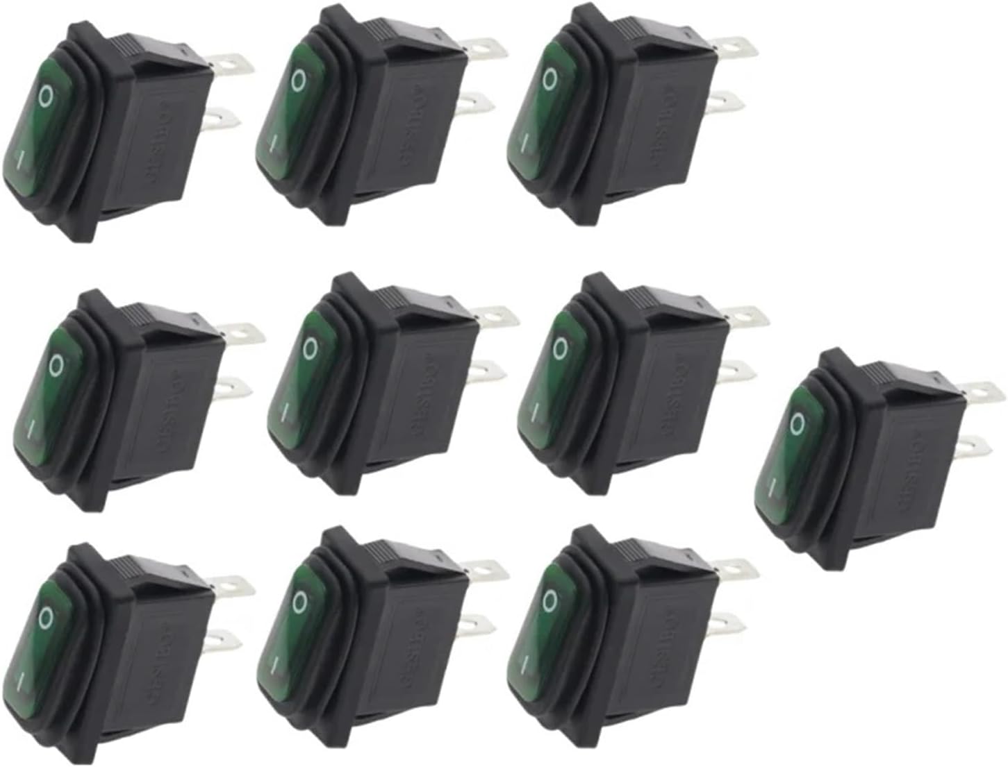 10pcs 2D2P-BLACK NO Light KCD3 34x17.5mm Rocker Switch ON-Off 2Pin 2Position,15A 250VAC/20A 125VAC