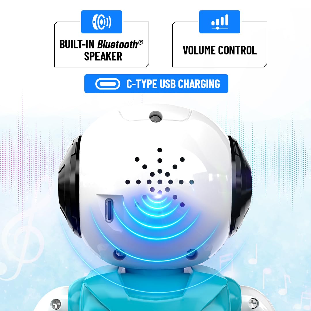 Mirana Moonwalker | Smart Interactive Chat-GPT AI Robot Toy for Kids | USB Rechargeable Type-C | AR Games & in-Built Bluetooth Speaker | Remote & App Controlled | for Boys & Girls 2+ Years (Sky Blue) - Image 2 thumbnail