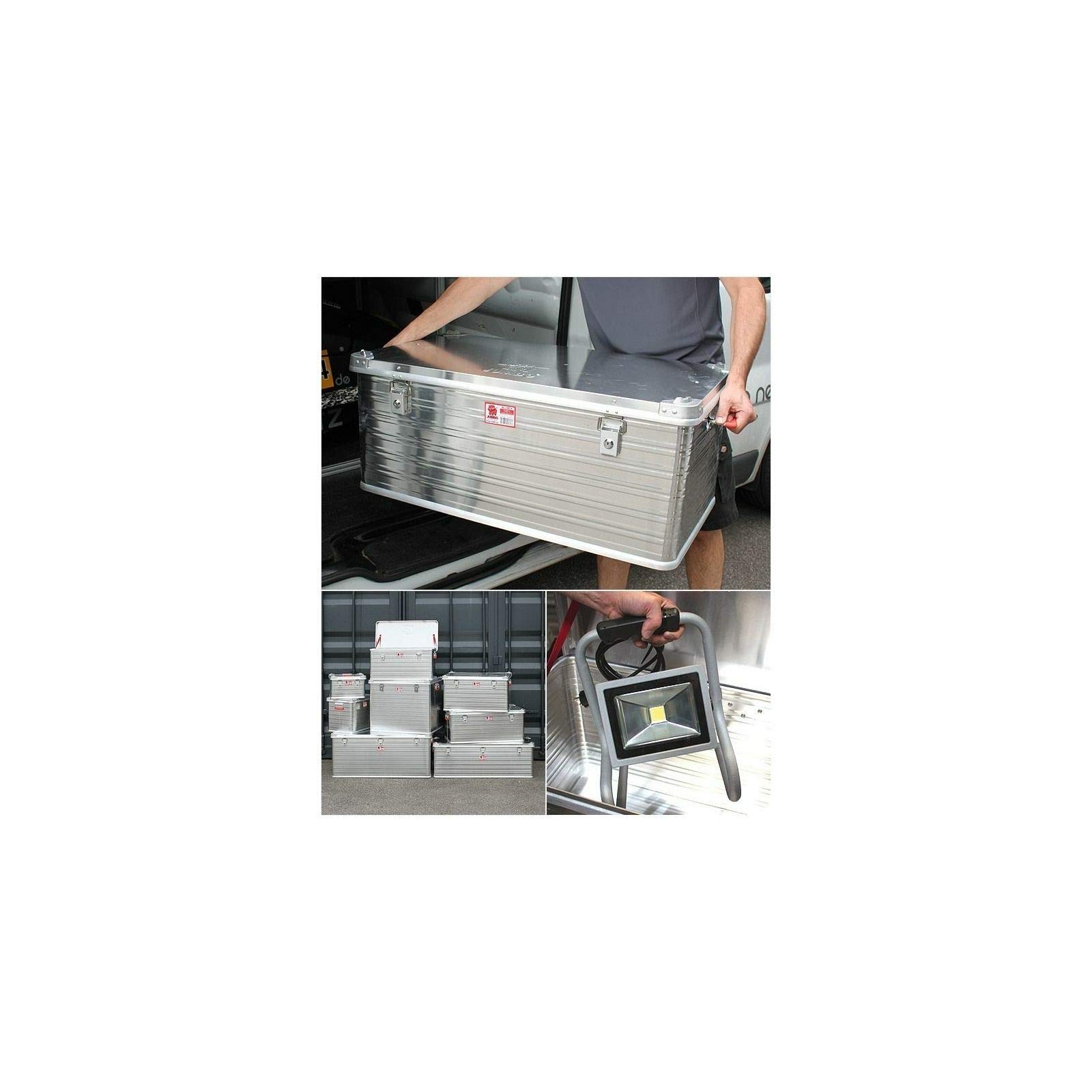 Jumbo Alluminium Transport-Box Alu 140 Liter ALU140 L 902 x B 495 x H 379 mm Kiste Truhe Lager-Box Alubox