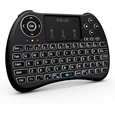 (Backlit Version)REIIE H9+ Mini Keyboard,2.4GHz Wireless Mini Handheld Smart TV Remote Keyboard with Touchpad for PC,Raspberry Pi 2, Pad, Smart TV, Android TV Box, Windows 7 8 10(Not Suport Bluetooth)