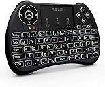 (Backlit Version)REIIE H9+ Mini Keyboard,2.4GHz Wireless Mini Handheld Smart TV Remote Keyboard with Touchpad for PC,Raspberry Pi 2, Pad, Smart TV, Android TV Box, Windows 7 8 10(Not Suport Bluetooth)