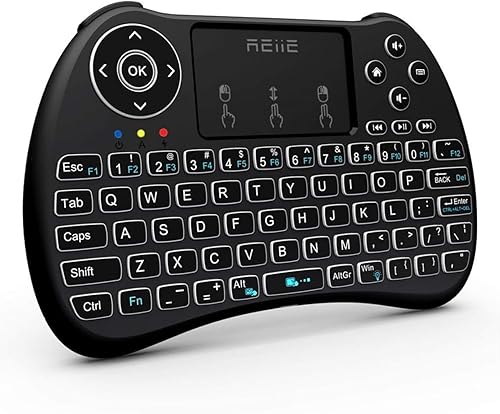 (Backlit Version)REIIE H9+ Mini Keyboard,2.4GHz Wireless Mini Handheld Smart TV