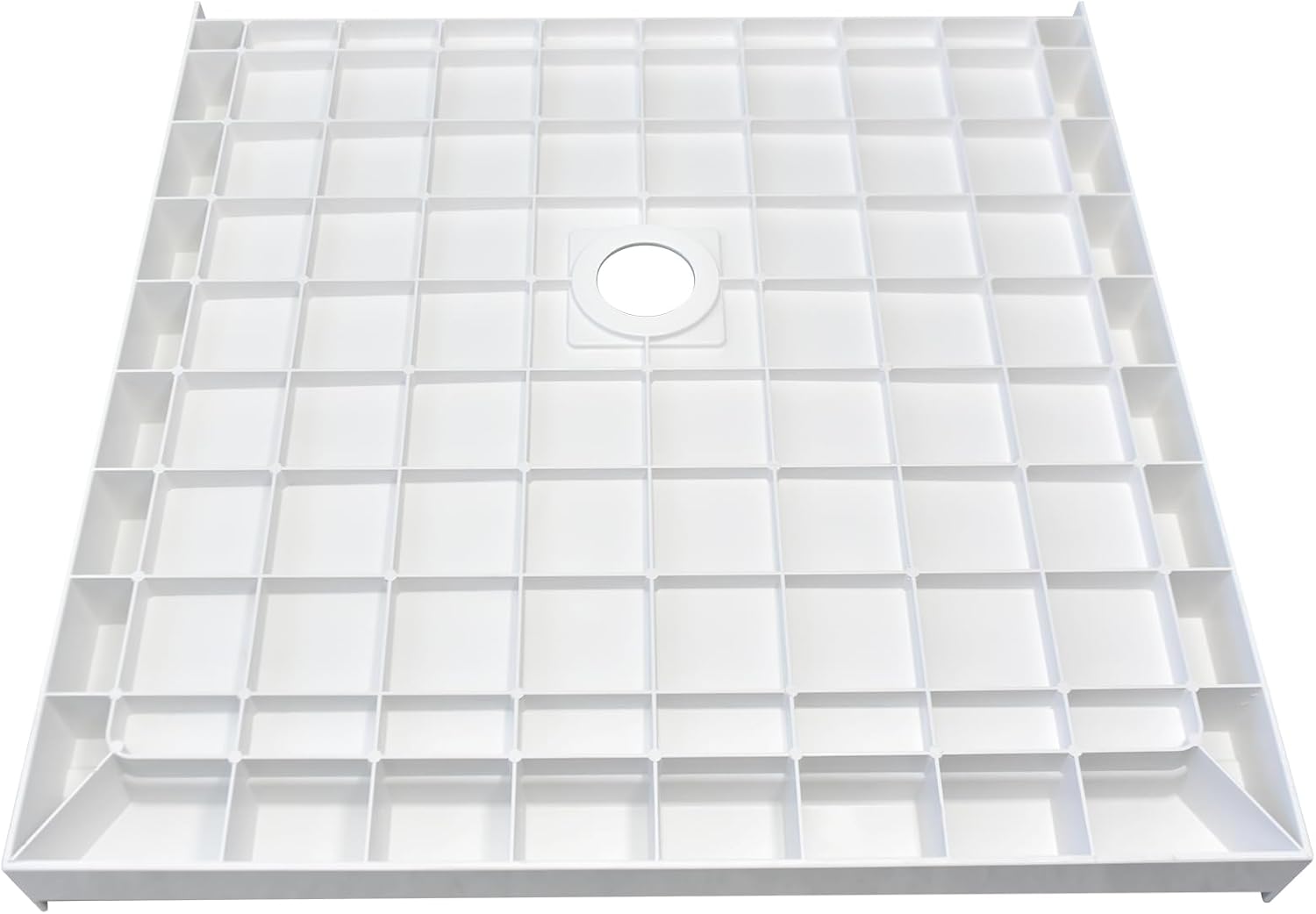 ACE DECOR Center Drain Shower Base 60" L x 34" W x 4" H Anti-slip Stainless Steel Shower Pan White