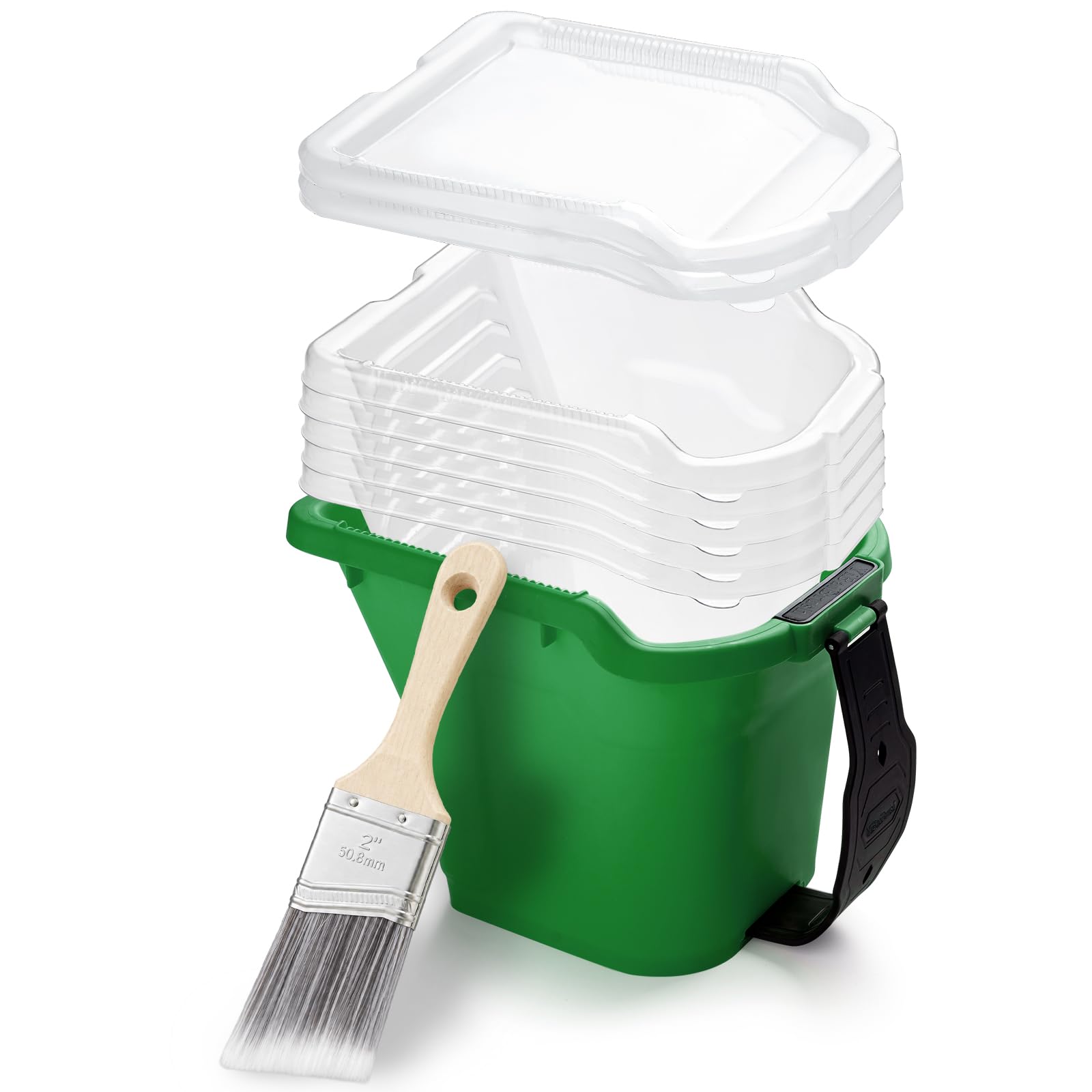Lot de 9 seaux de peinture à main avec pinceau de 5,1 cm pour