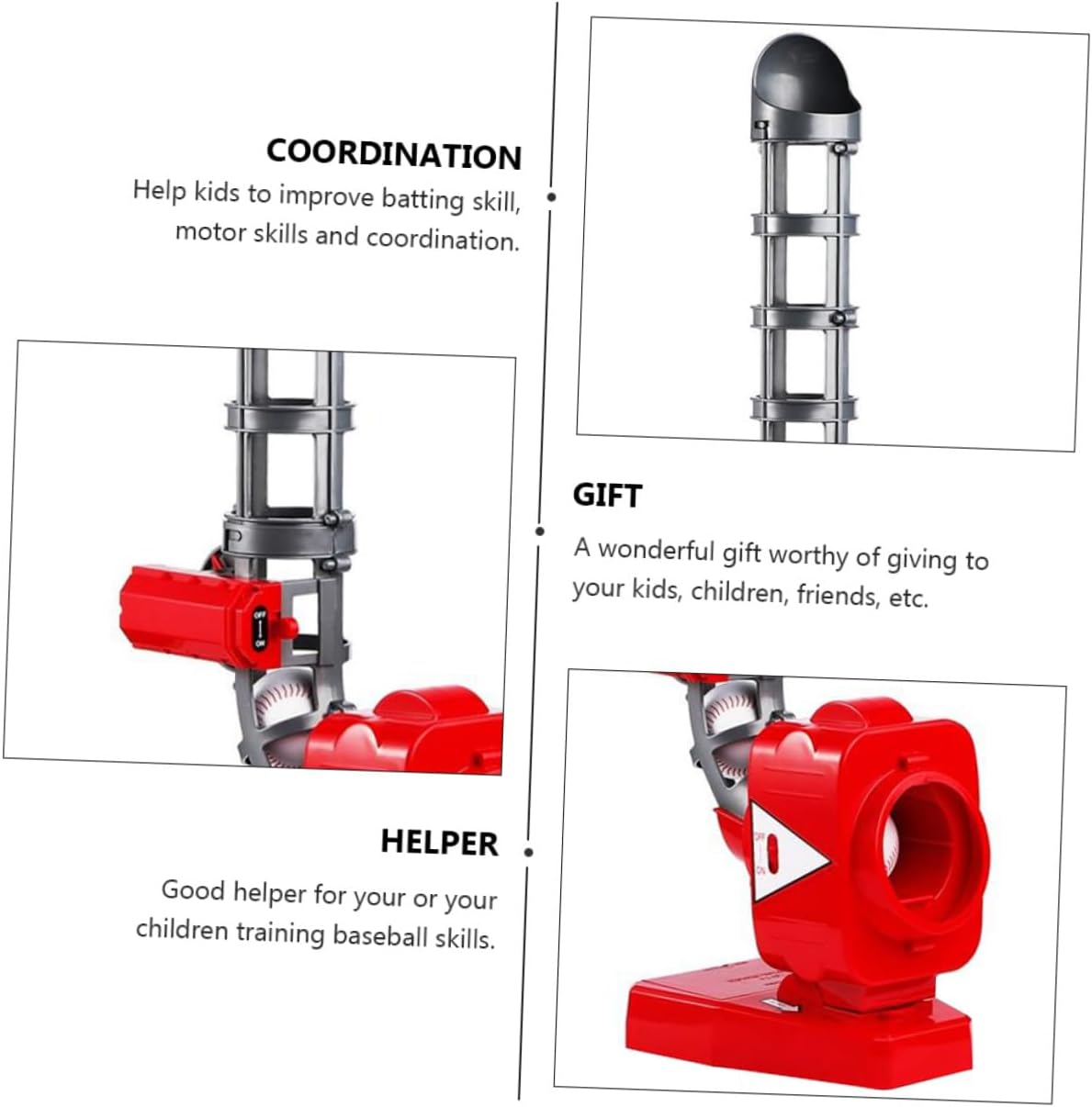 Automatic Baseball Launcher for Self-Motion Pitching Machine with Speeds Plastic Baseball Training Equipment for Outdoor Activities and Batting Practice