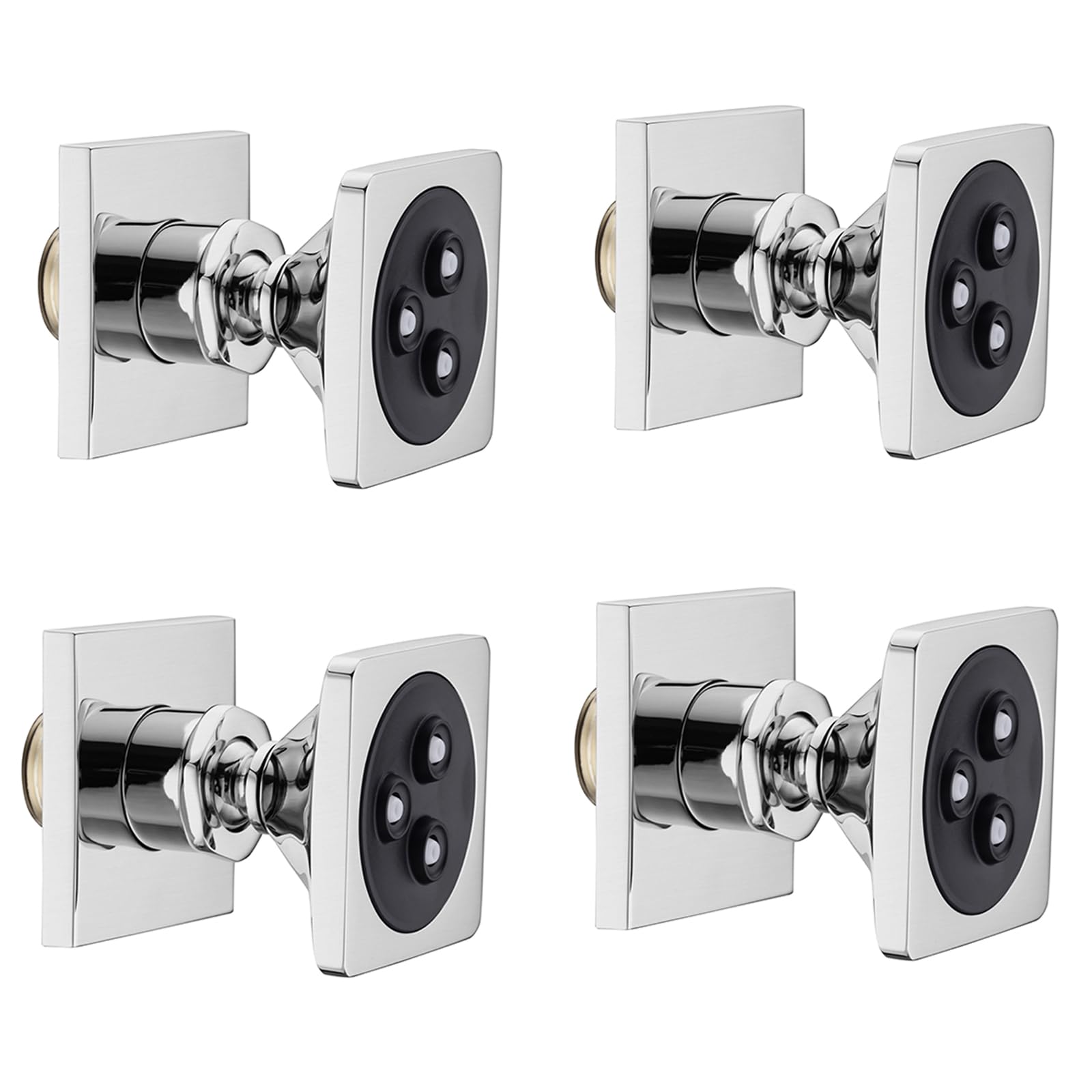 Getti Doccia in Ottone, Testina Regolabile da 5 cm per Montaggio a Parete, Confezione da 4 Pezzi con Finitura Spazzolata, Perfetti per Un'Esperienza Spa Rilassante a casa.
