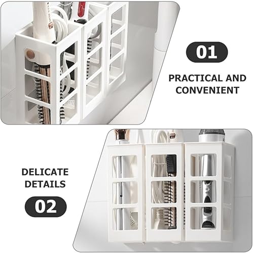 Miniatura 8 de Kichvoe Organizador de herramientas para el cabello organizador de herramientas de peinado para el cabello, 2 piezas, soporte de gabinete de baño de
