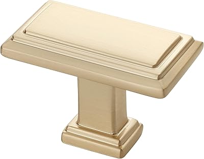 Alzassbg 10 Pack Brushed Brass Cabinet Knobs, 1-1/4 Inch(31.5mm - View #3