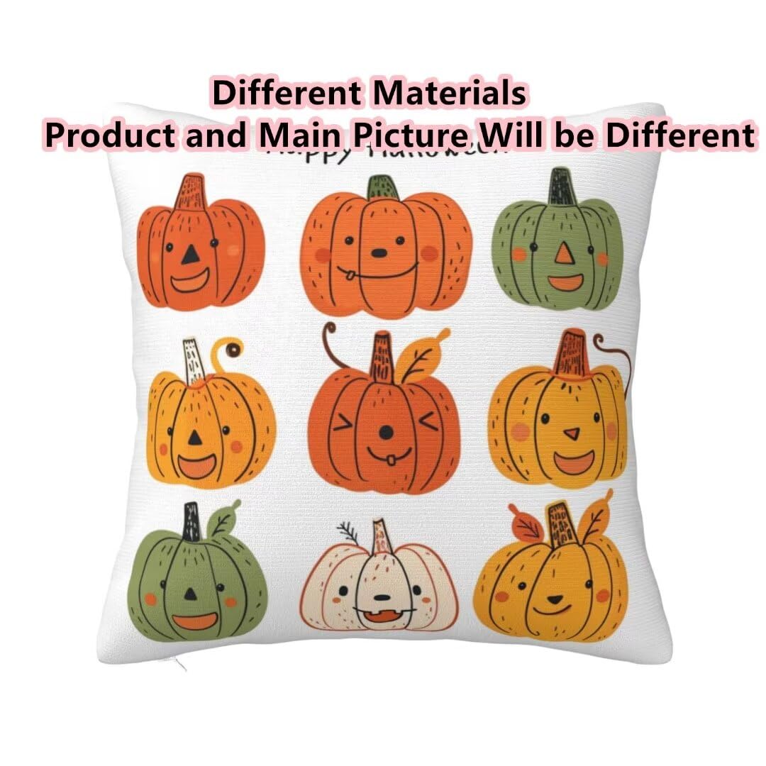 Juego de 2 Fundas Cojines 60x60 cm Funda Cojin Dibujos animados, Calabaza Cojines Sofa Funda de Almohada Lumbar Cojines Cama Decorativos a Doble Cara para Silla Dormitorio Decoracion Habitacion -xh107