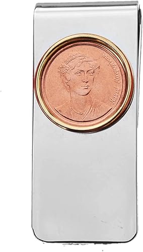 1990 Greece 2 Drachmes BU Unc Coin Solid Brass Gold Silver Two Tone Money Clip New - Manto Mavrogenous 1797-1840 Independence Hero