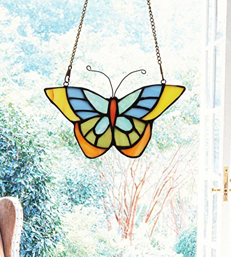 Makenier Tiffany Style Stained Glass Butterfly Window Hanging Sun Catcher #TOP2